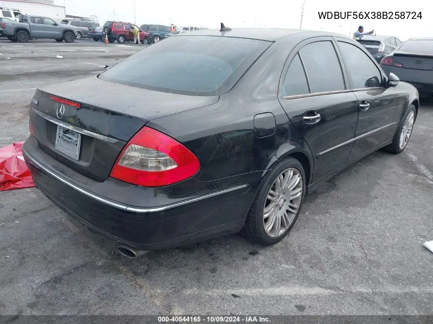 2008 Mercedes-Benz E 350 VIN: WDBUF56X38B258724 Lot: 40544165