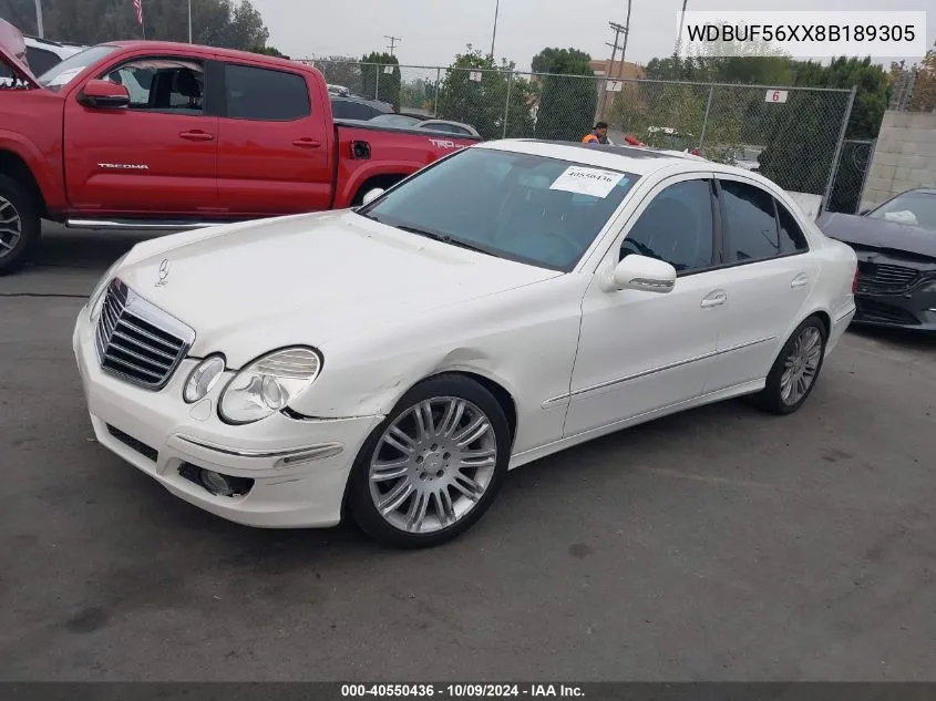 2008 Mercedes-Benz E 350 VIN: WDBUF56XX8B189305 Lot: 40550436