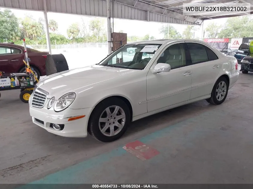 2008 Mercedes-Benz E 320 Bluetec 320 Cdi VIN: WDBUF22X18B321002 Lot: 40554733