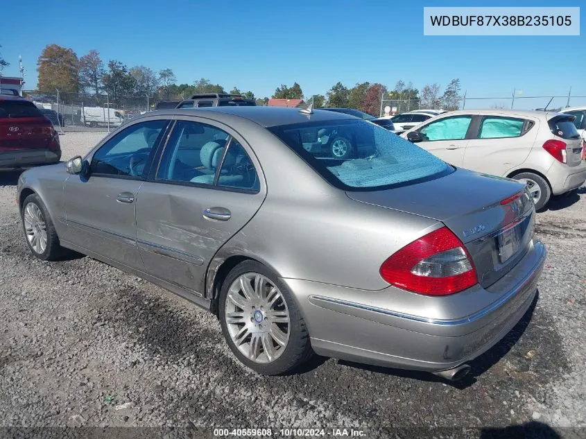 2008 Mercedes-Benz E 350 4Matic VIN: WDBUF87X38B235105 Lot: 40559608