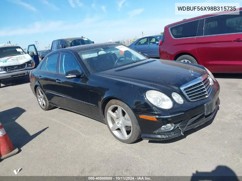 2008 Mercedes-Benz E 350 VIN: WDBUF56X98B315735 Lot: 40588580