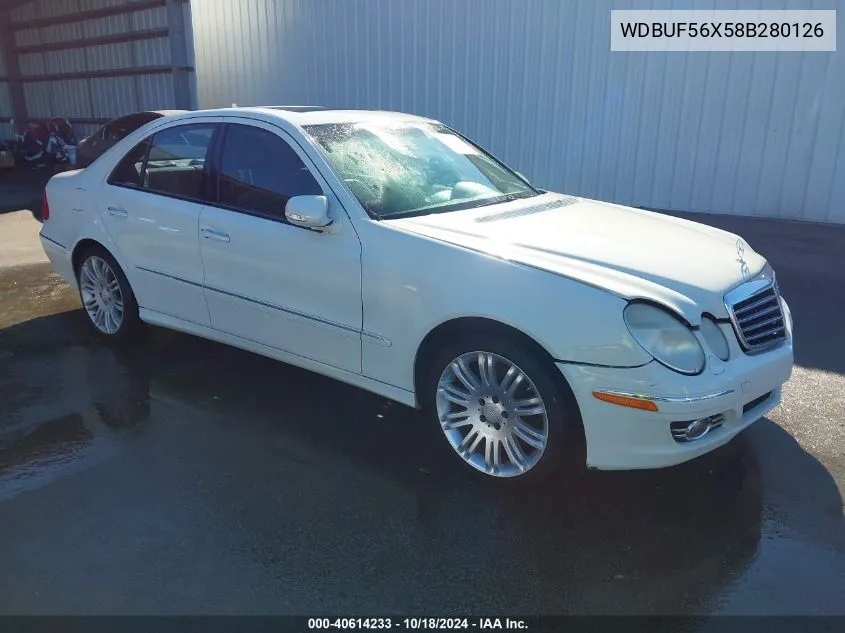 2008 Mercedes-Benz E 350 VIN: WDBUF56X58B280126 Lot: 40614233