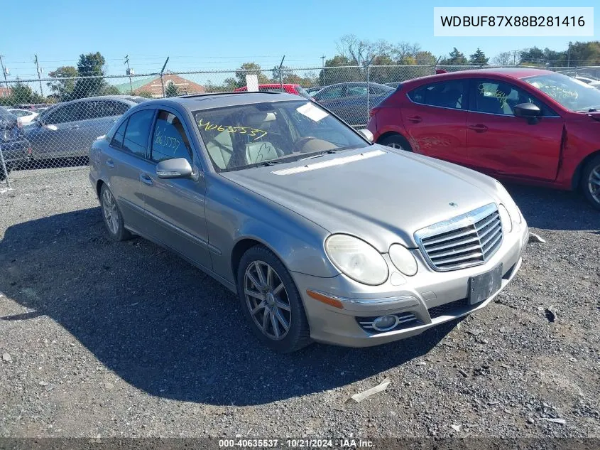 2008 Mercedes-Benz E 350 4Matic VIN: WDBUF87X88B281416 Lot: 40635537