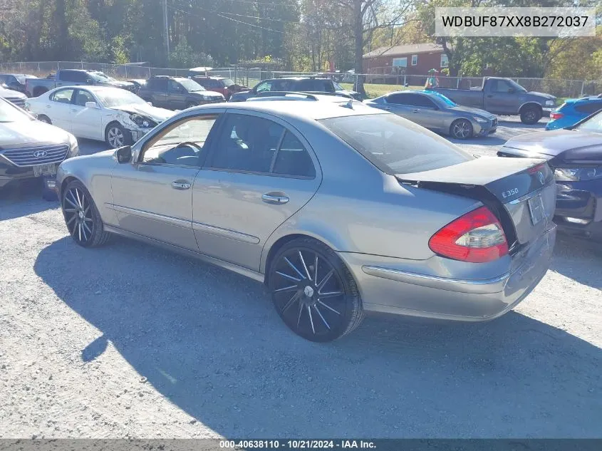 2008 Mercedes-Benz E 350 4Matic VIN: WDBUF87XX8B272037 Lot: 40638110