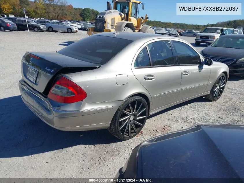 2008 Mercedes-Benz E 350 4Matic VIN: WDBUF87XX8B272037 Lot: 40638110