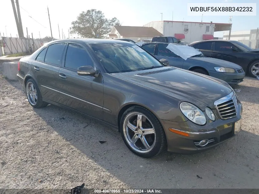 2008 Mercedes-Benz E 350 VIN: WDBUF56X88B342232 Lot: 40670955