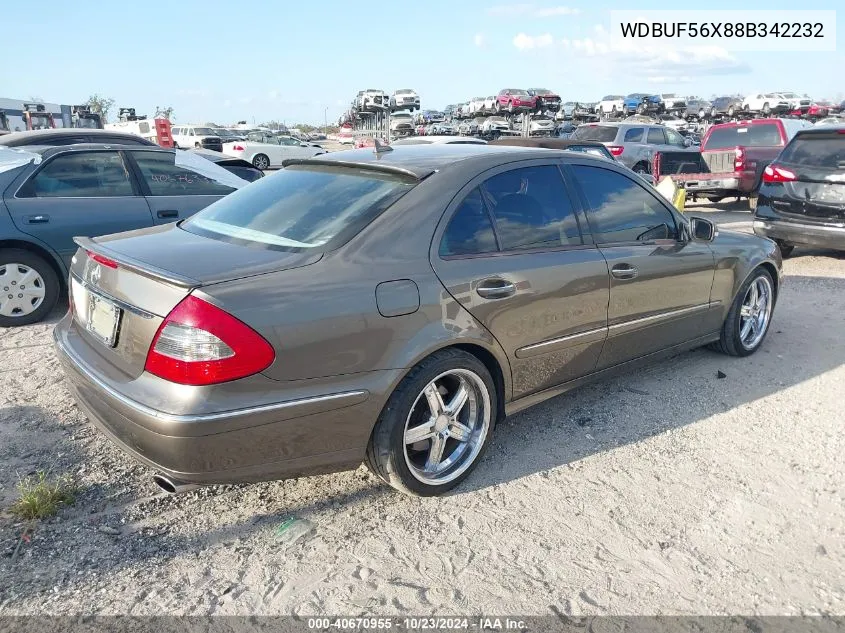 2008 Mercedes-Benz E 350 VIN: WDBUF56X88B342232 Lot: 40670955