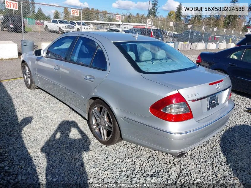 2008 Mercedes-Benz E 350 VIN: WDBUF56X58B224588 Lot: 40672926