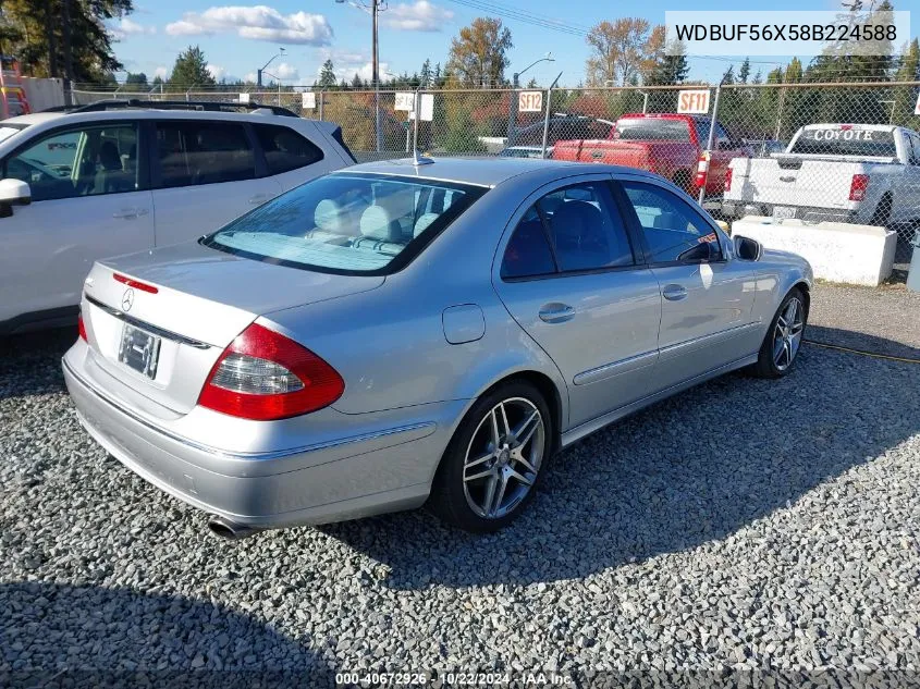 2008 Mercedes-Benz E 350 VIN: WDBUF56X58B224588 Lot: 40672926