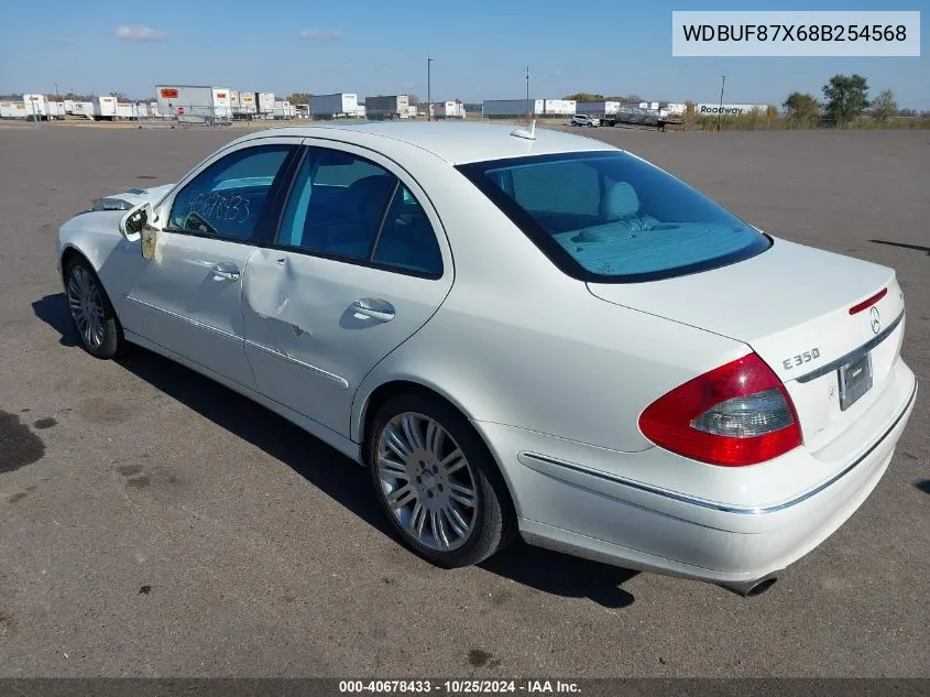 2008 Mercedes-Benz E 350 4Matic VIN: WDBUF87X68B254568 Lot: 40678433