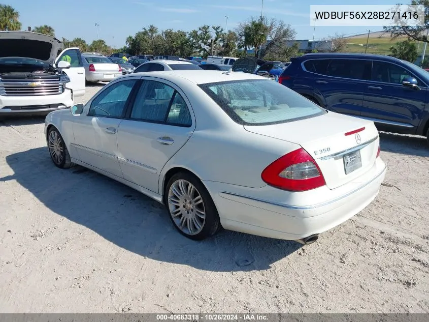 2008 Mercedes-Benz E 350 VIN: WDBUF56X28B271416 Lot: 40683318