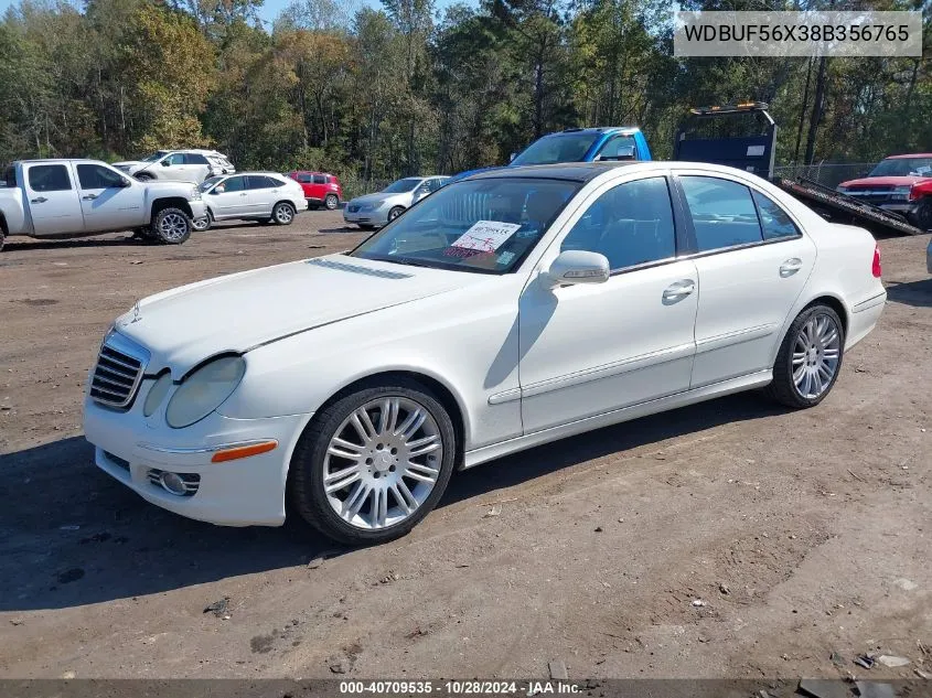 2008 Mercedes-Benz E 350 VIN: WDBUF56X38B356765 Lot: 40709535