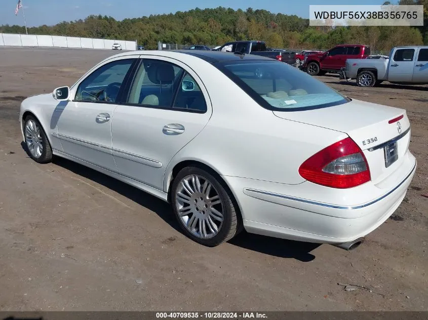 2008 Mercedes-Benz E 350 VIN: WDBUF56X38B356765 Lot: 40709535