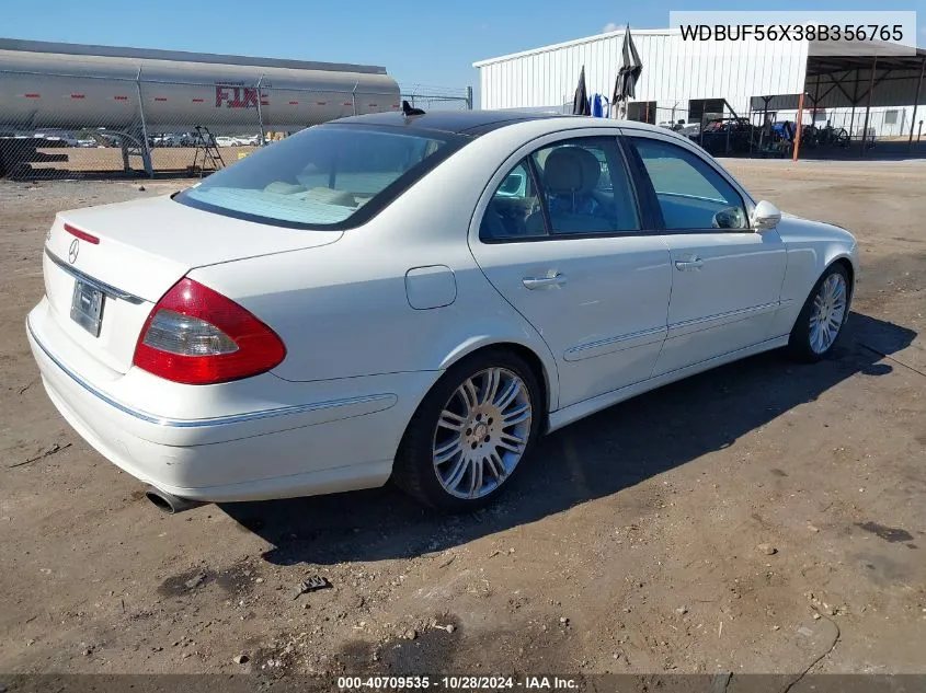 2008 Mercedes-Benz E 350 VIN: WDBUF56X38B356765 Lot: 40709535