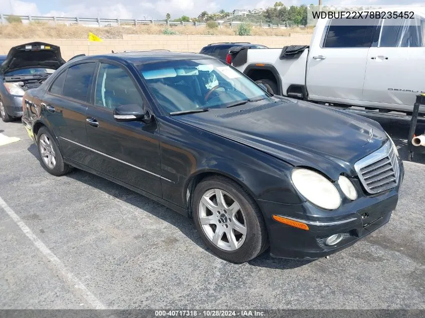 2008 Mercedes-Benz E 320 Bluetec VIN: WDBUF22X78B235452 Lot: 40717318