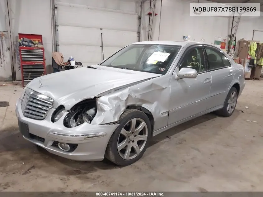 2008 Mercedes-Benz E 350 4Matic VIN: WDBUF87X78B199869 Lot: 40741174