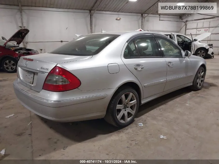 2008 Mercedes-Benz E 350 4Matic VIN: WDBUF87X78B199869 Lot: 40741174