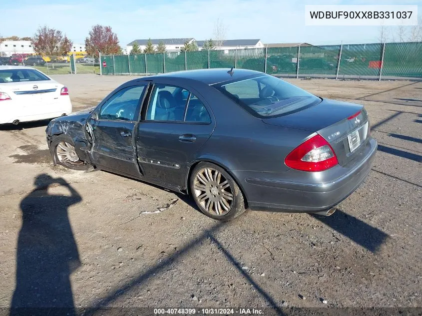 2008 Mercedes-Benz E 550 4Matic VIN: WDBUF90XX8B331037 Lot: 40748399