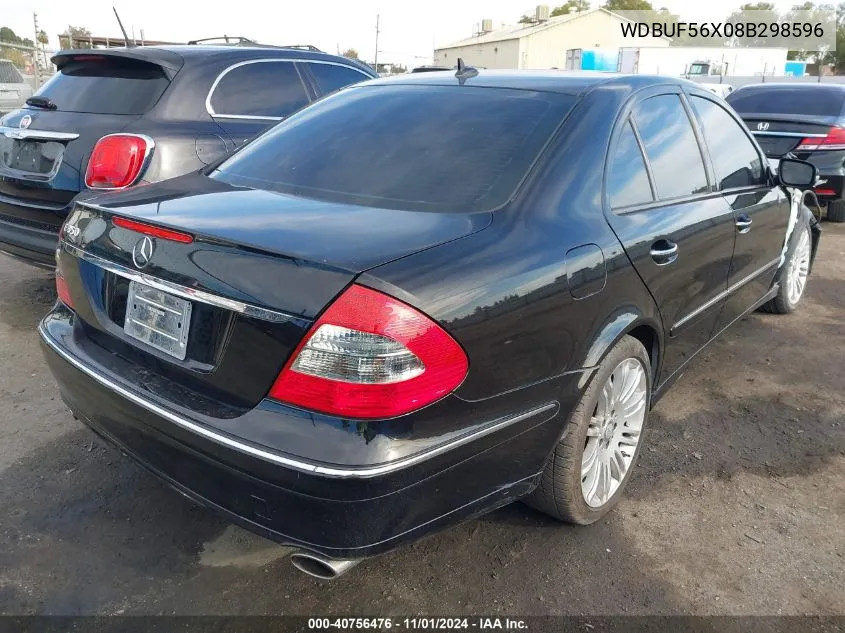 2008 Mercedes-Benz E 350 VIN: WDBUF56X08B298596 Lot: 40756476