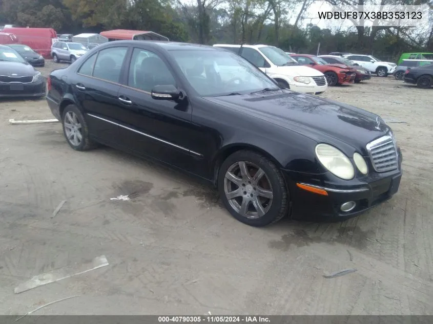 2008 Mercedes-Benz E 350 4Matic VIN: WDBUF87X38B353123 Lot: 40790305