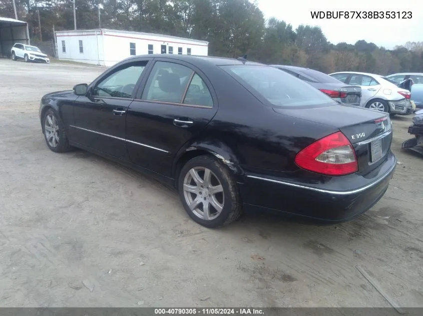 2008 Mercedes-Benz E 350 4Matic VIN: WDBUF87X38B353123 Lot: 40790305