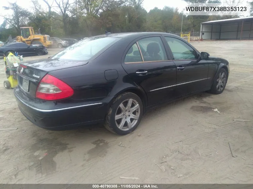 2008 Mercedes-Benz E 350 4Matic VIN: WDBUF87X38B353123 Lot: 40790305