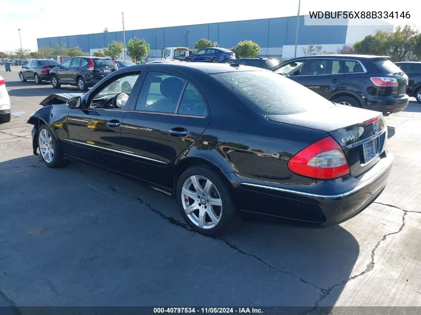 2008 Mercedes-Benz E 350 VIN: WDBUF56X88B334146 Lot: 40797534