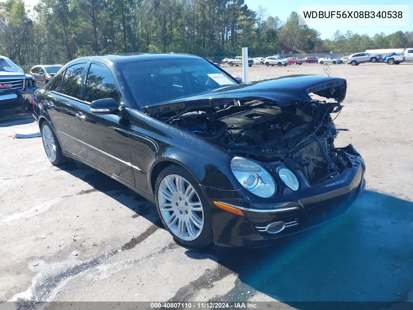 2008 Mercedes-Benz E 350 VIN: WDBUF56X08B340538 Lot: 40807110