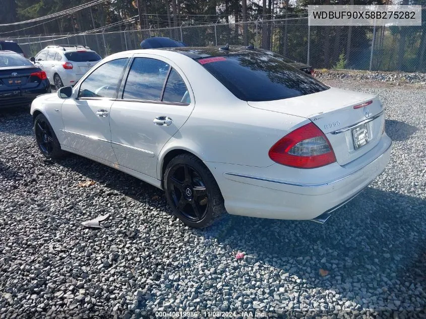 2008 Mercedes-Benz E 550 4Matic VIN: WDBUF90X58B275282 Lot: 40819986