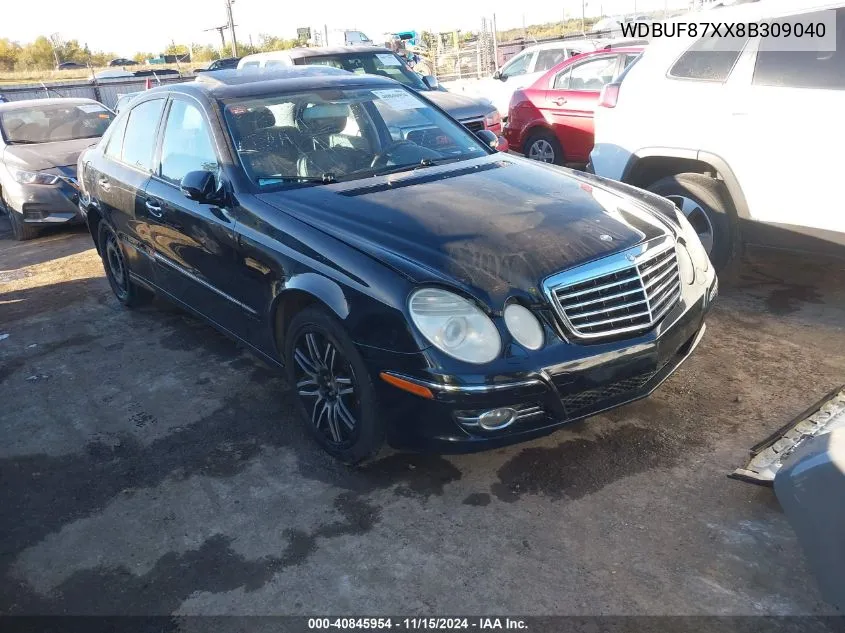 2008 Mercedes-Benz E 350 4Matic VIN: WDBUF87XX8B309040 Lot: 40845954