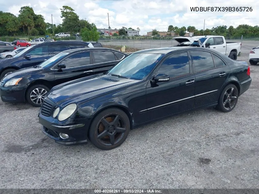 2009 Mercedes-Benz E 350 4Matic VIN: WDBUF87X39B365726 Lot: 40258261