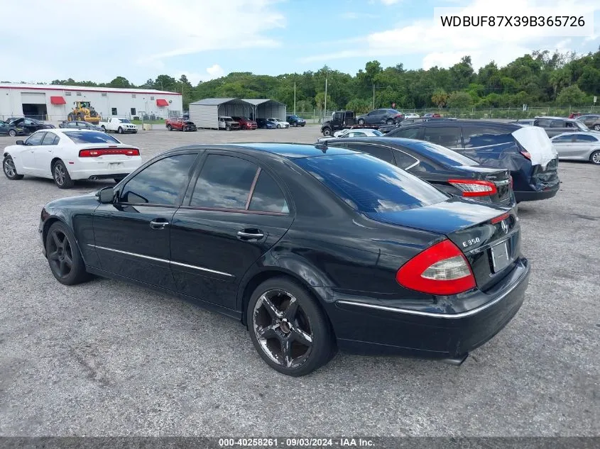 2009 Mercedes-Benz E 350 4Matic VIN: WDBUF87X39B365726 Lot: 40258261