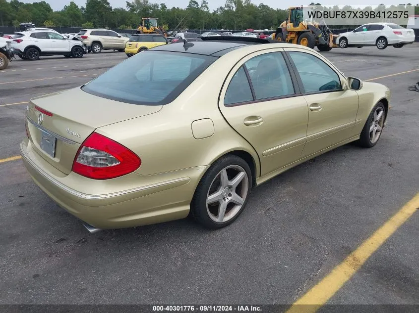 2009 Mercedes-Benz E 350 4Matic VIN: WDBUF87X39B412575 Lot: 40301776