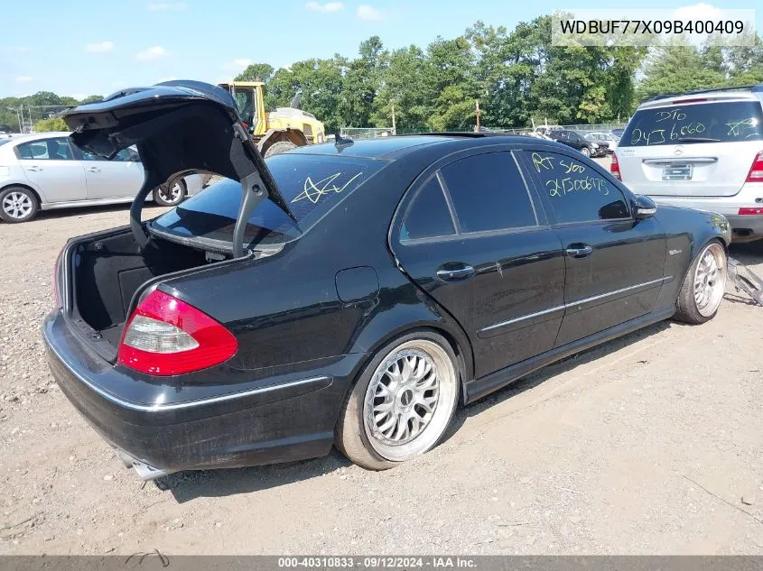 2009 Mercedes-Benz E 63 Amg VIN: WDBUF77X09B400409 Lot: 40310833