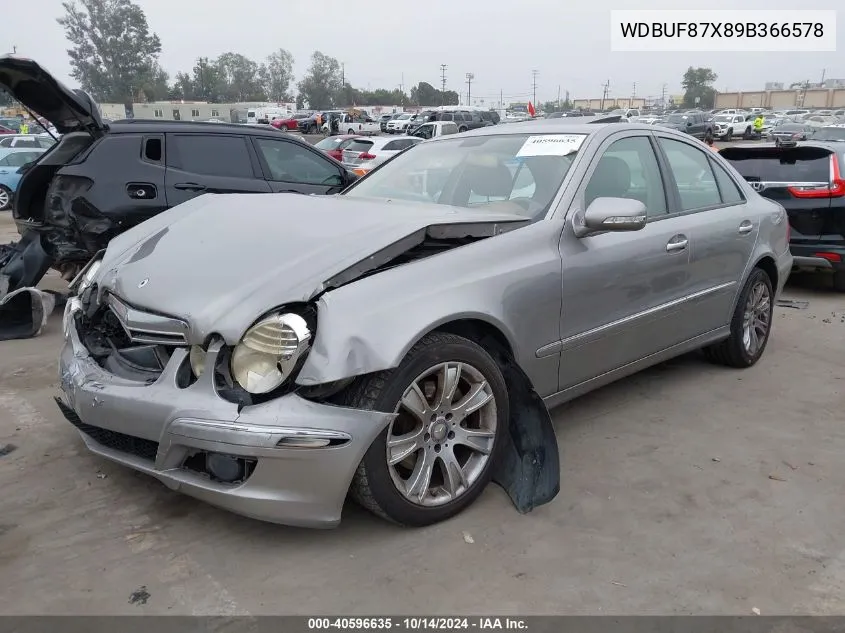 2009 Mercedes-Benz E 350 4Matic VIN: WDBUF87X89B366578 Lot: 40596635