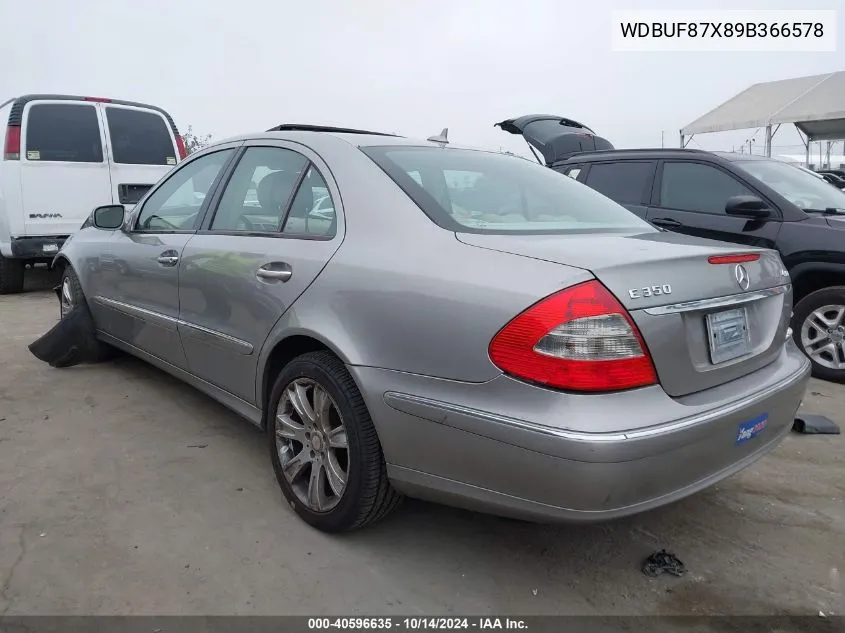 2009 Mercedes-Benz E 350 4Matic VIN: WDBUF87X89B366578 Lot: 40596635