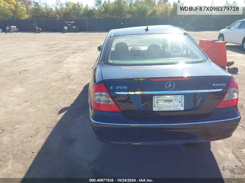 2009 Mercedes-Benz E 350 4Matic VIN: WDBUF87X09B379728 Lot: 40677835