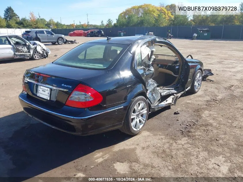 2009 Mercedes-Benz E 350 4Matic VIN: WDBUF87X09B379728 Lot: 40677835