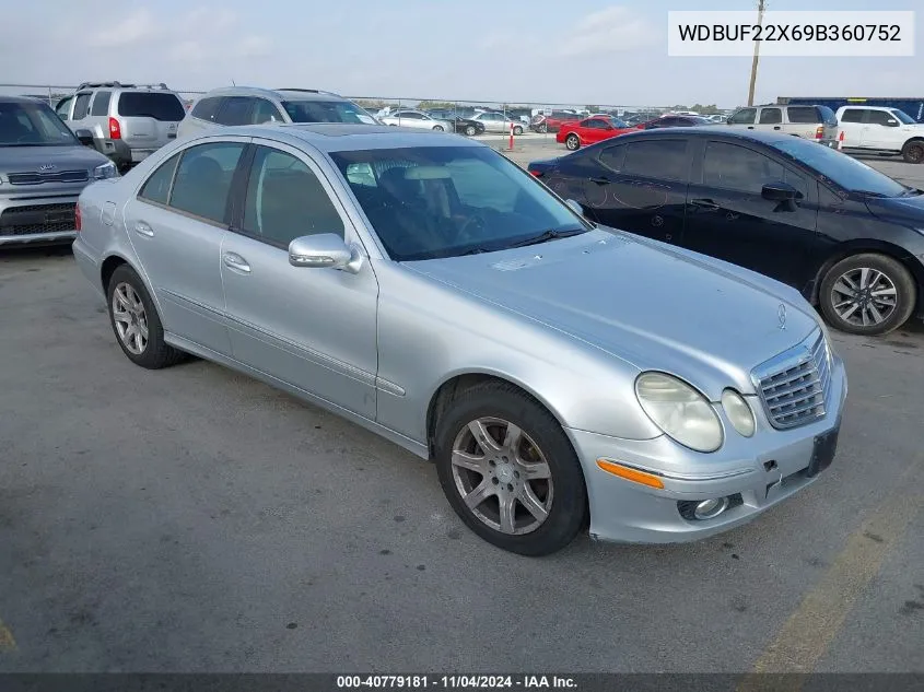 2009 Mercedes-Benz E 320 Bluetec VIN: WDBUF22X69B360752 Lot: 40779181