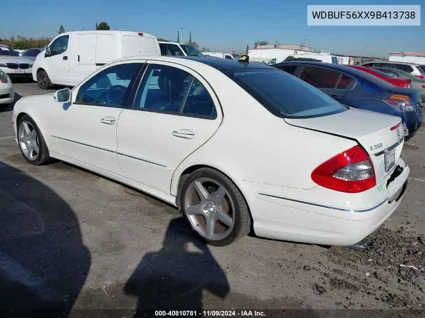 2009 Mercedes-Benz E 350 VIN: WDBUF56XX9B413738 Lot: 40810781