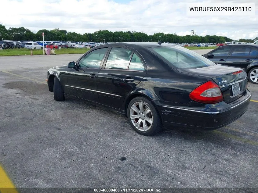 2009 Mercedes-Benz E 350 VIN: WDBUF56X29B425110 Lot: 40839463