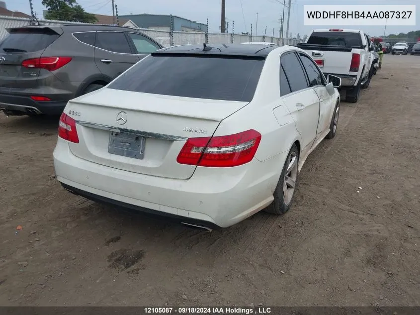 2010 Mercedes-Benz E-Class VIN: WDDHF8HB4AA087327 Lot: 12105087