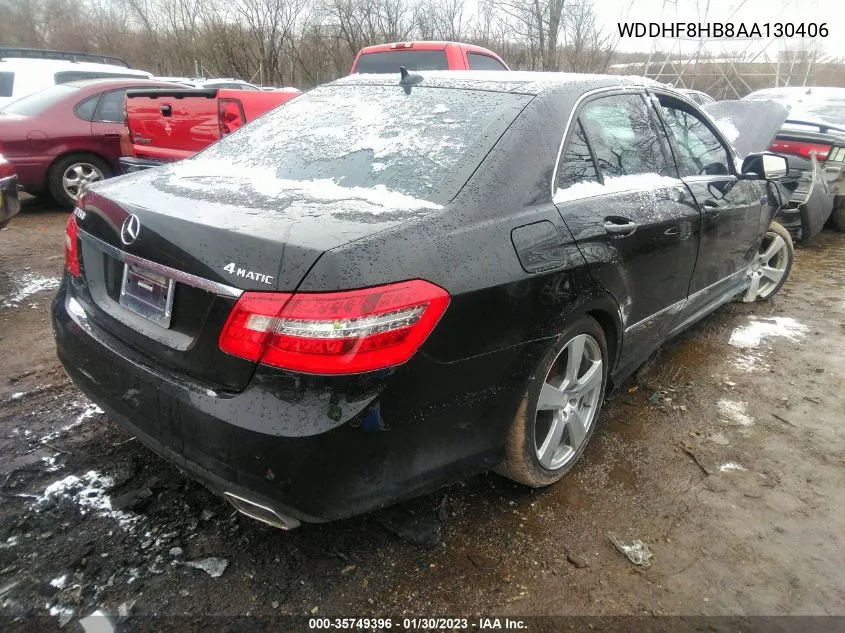 2010 Mercedes-Benz E 350 4Matic VIN: WDDHF8HB8AA130406 Lot: 35749396