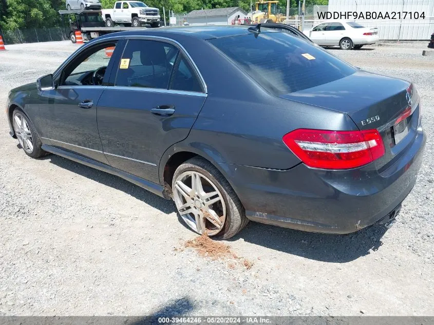 2010 Mercedes-Benz E 550 4Matic VIN: WDDHF9AB0AA217104 Lot: 39464246