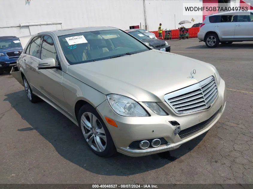 2010 Mercedes-Benz E 350 VIN: WDDHF5GB7AA049753 Lot: 40048527