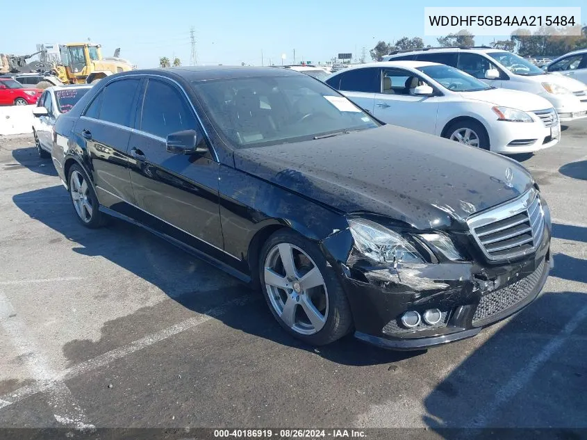 2010 Mercedes-Benz E 350 VIN: WDDHF5GB4AA215484 Lot: 40186919