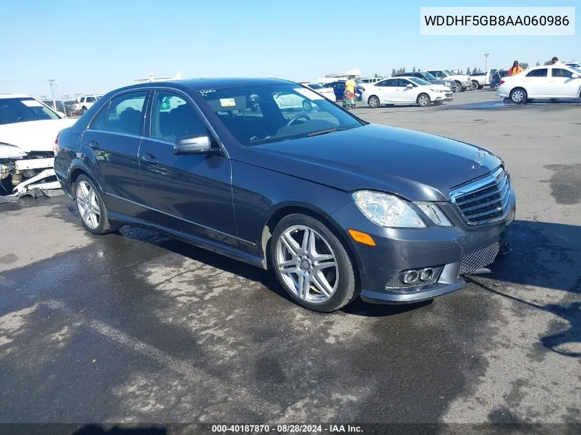 2010 Mercedes-Benz E 350 VIN: WDDHF5GB8AA060986 Lot: 40187870