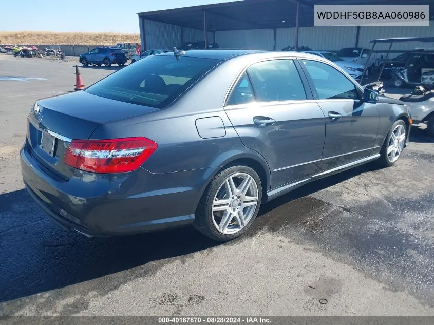 2010 Mercedes-Benz E 350 VIN: WDDHF5GB8AA060986 Lot: 40187870