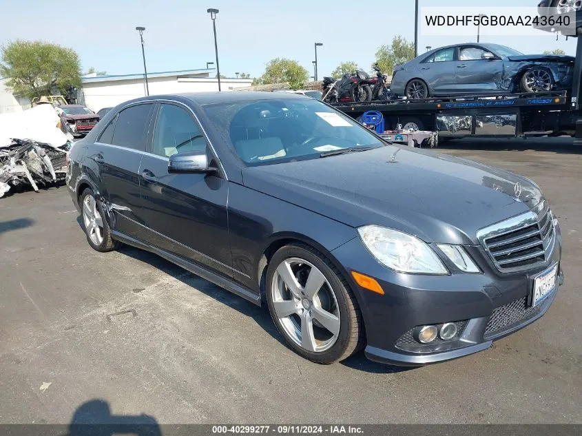 2010 Mercedes-Benz E 350 VIN: WDDHF5GB0AA243640 Lot: 40299277