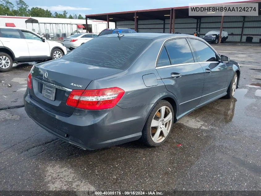 2010 Mercedes-Benz E 350 4Matic VIN: WDDHF8HB9AA124274 Lot: 40385176